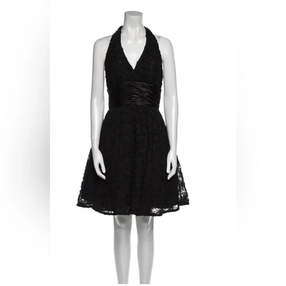 aidan mattox fit and flare dress Aidan Mattox- Sleeveless Lace Fit & Flare Dress in Twilight main image 1
